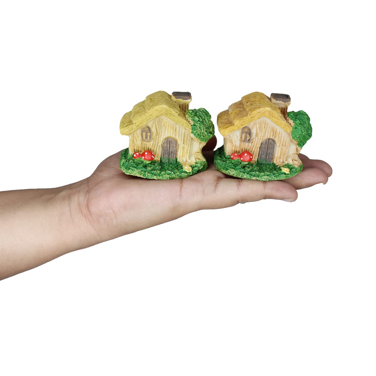 Wonderland Set of 2 Miniature House Hut | Height 1.8 Inches | Material Resin | Miniature Toy, Doll House Decoration, DIY Craft House, School Project Craft, Photoshoot Props 4