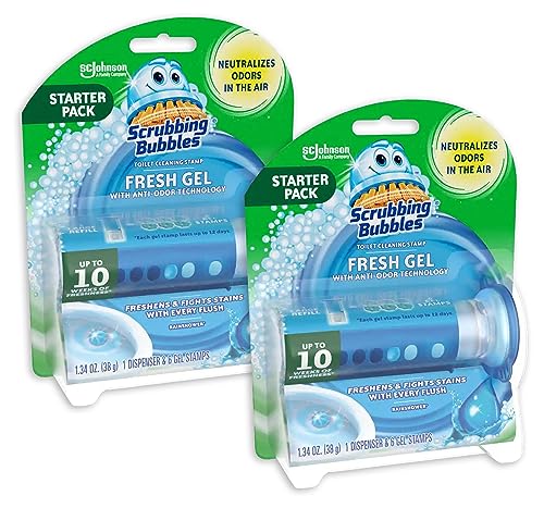 Image of Scrubbing Bubbles Toilet Cleaning Gel Glade Rainshower, 1.34 Ounce (Pack of 2)