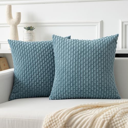 Kevin Textile Throw Pillow Covers Soft Corduroy Decorative Set of