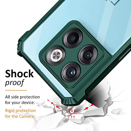 Image of WOW IMAGINE Poly Carbonate + TPU Shockproof Crystal Clear 1+ Oneplus 10T 5G Back Cover Case | 360 Degree Protection | Protective Design | Transparent Back Cover Case For 1+ Oneplus 10T 5G - Green