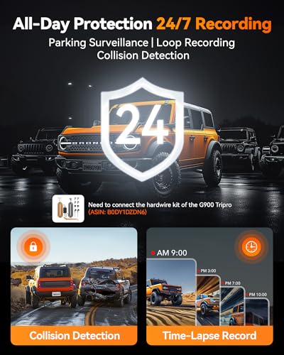 WOLFBOX G900 Tripro Bumper 3 Channel 4K Mirror Dash Cam,8MP STARVIS IMX678 - image 7