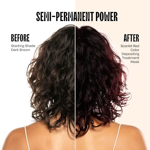 Image of Overtone Semi Permanent Hair Color Conditioner, Scarlet Red, 8 oz, Nourishing, Damage-Free, Color Depositing Mask for All Hair Types with Shea Butter & Coconut Oil, Vegan & Cruelty-Free