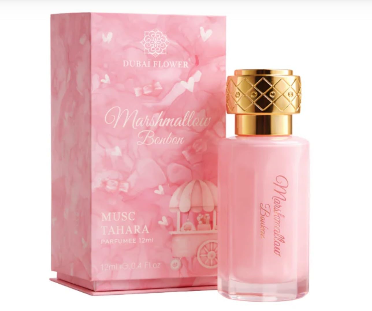 Muschio Tahara Marsmallow | Dubai Flower 12ml | Muschio intimo donna, dolce e fruttato | 8cm, Made in UAE