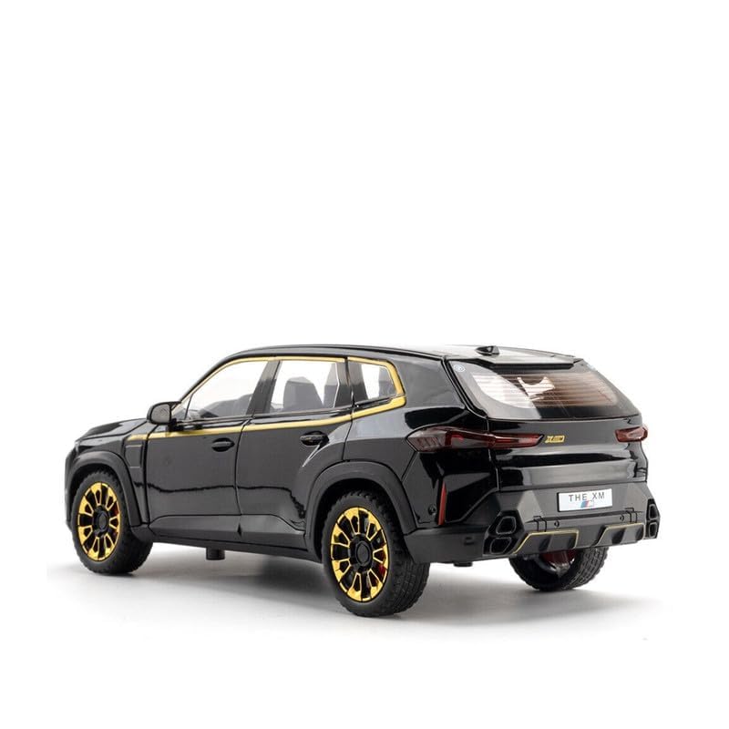 Image of 1:24 BMW XM Model Car Alloy Diecast Pull Back Toy with Lights & Music Openable Doors Metal Sports Car for Kids & Collectors Realistic Design Gift for Boys & Girls (Black)