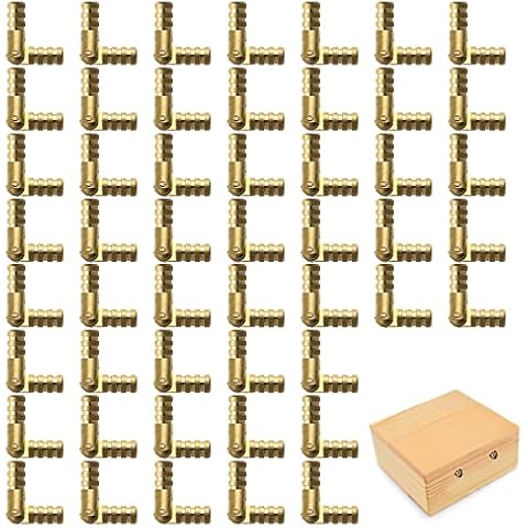 Sixfolo 50 Pieces Small Barrel Hinges,Mini Concealed Barrel Hinges,Jewellery Box Hinges,Invisible Hidden Furniture Hinges for DIY Small Wooden Gift Wine Box - Golden, 25 X 5mm Cover