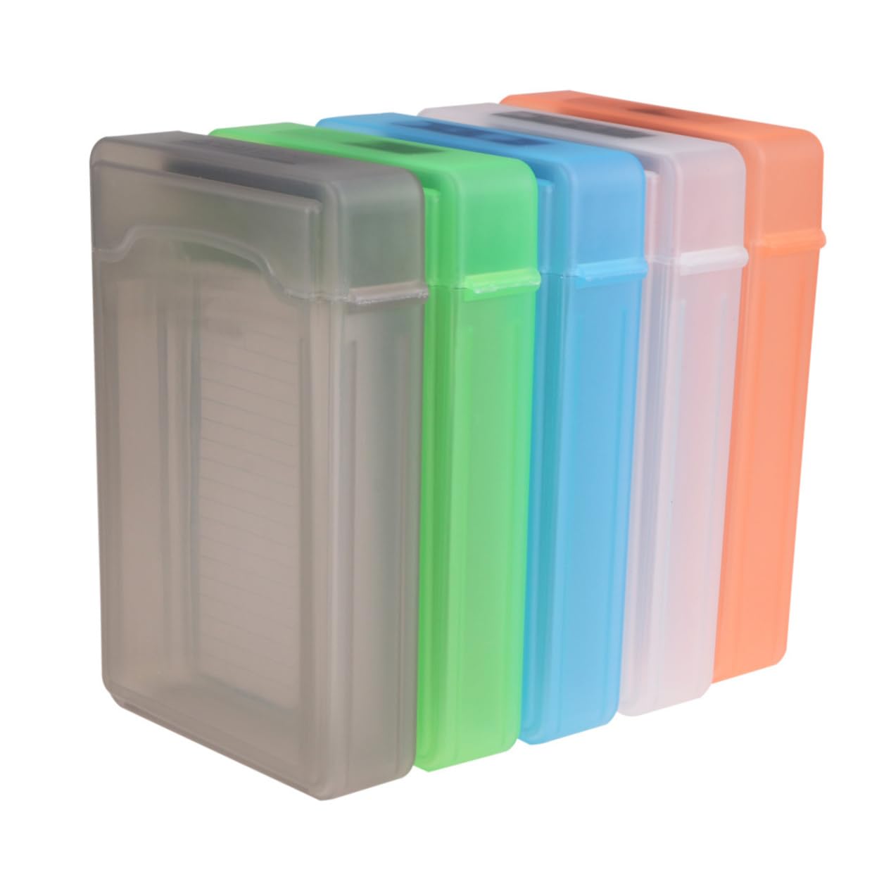 BRIGHTFUFU 5pcs Hard Disk Protection Cases Durable Plastic Storage Box for External Drives Easy with Snap Lock Mixed Colors for Home Office Use