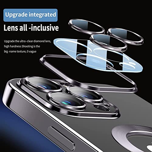 Image of VONZEE Clear Logo Electroplating Transparent Case for iPhone 14 Pro Case 6.1 inch 2022, Luxury Electroplated TPU Cover, Individual Camera Protection for Each Lens Bumper Case (Black)