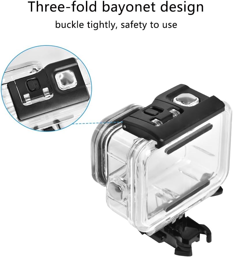 Waterproof Housing Case, Clear, 40m/130ft Depth Compatible with Hero 9-13, Transparent PU Material with Sealing Ring (YH-GOPRO-40)