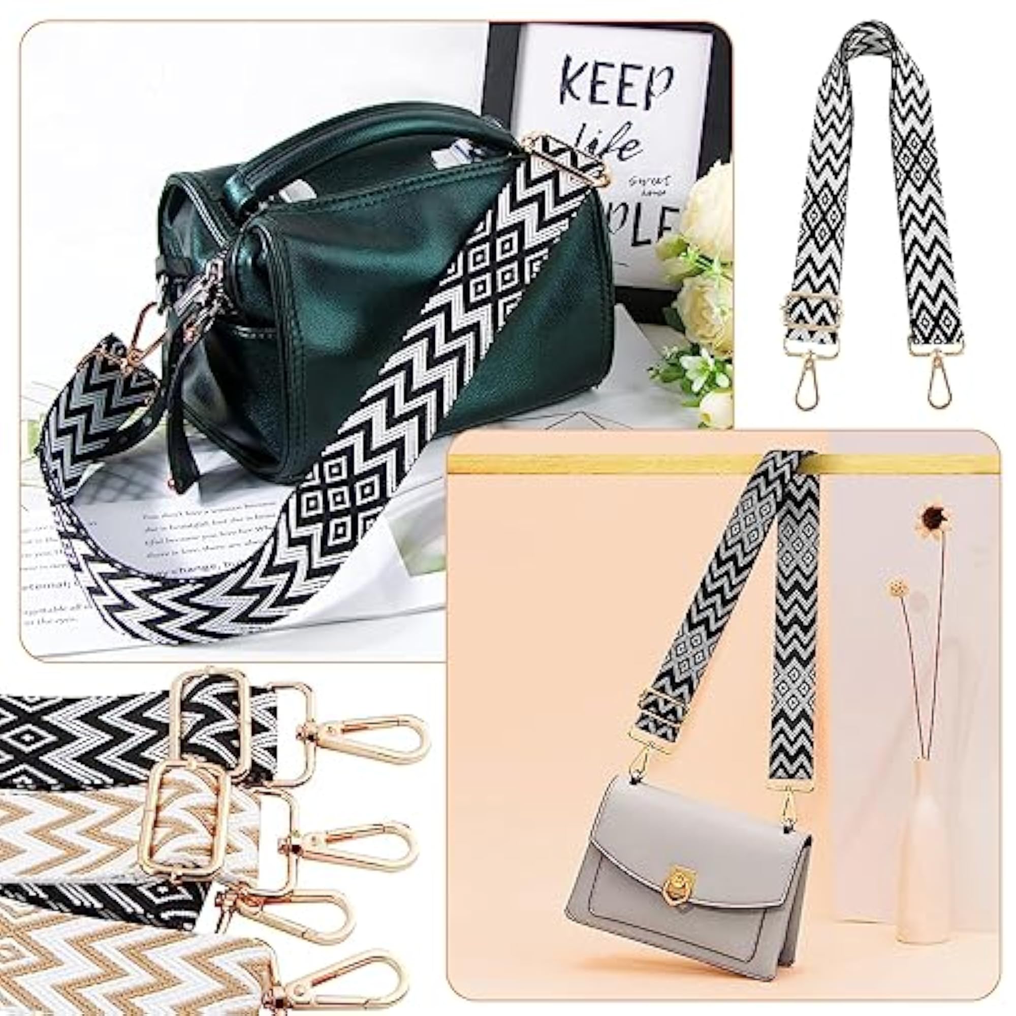 2 Packs Wide Shoulder Bag Strap Replacement
