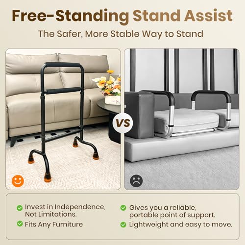 Support Way Stand Assist for Chair & Couch - Height Adjustable Mobility Aid for Seniors, Lightweight Aluminum Frame with 450lb Capacity — view 6