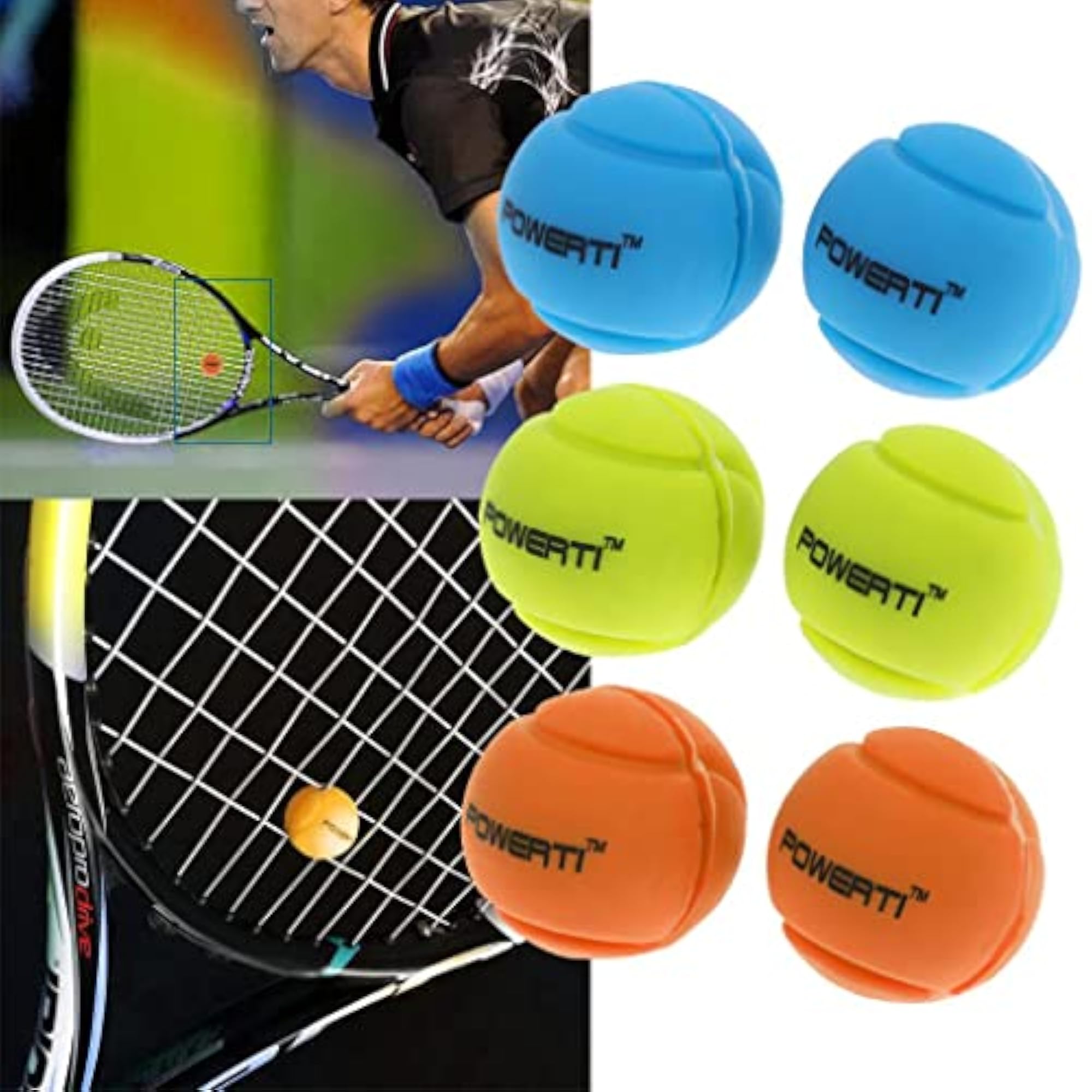 Tennis Squash Racquet Vibration Dampeners, 2 Piece Set