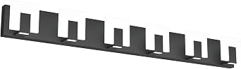 Aipsun 6 Lights Modern Black Vanity Light Up and Down Black LED Vanity Light Fixtures Bathroom Wall Light Over Mirror 6000K