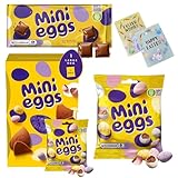 Mini Egg Chocolate Easter Bundle With Easter Egg 181g, Mini Egg Chocolate Bar 110g & Chocolate Bag 74g with Isley Creations Easter Gift Card, Complete Gift Present