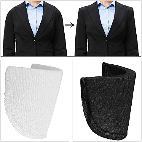 8 Pair Sewing Shoulder Pads for Women Clothes Soft Covered Set-in Large Black or White Foam Shoulder Pads Covered for Women Blazer Men Clothes Sewing Accessories Craft DIY