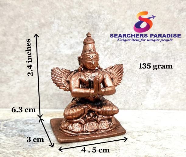 Image of Copper Idols - by Searchers Paradise ,6.3 cm , Copper Handmade Garudar 135 Grams , Patina Antique Finish, Pack of 1 Piece