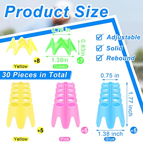 Honoson 30 Pieces Golf Simulator Tees for Home Outdoor Indoor Golf Tees Simulator Plastic Practice Training for Winter Turf and Driving Range, 15 Tall and 15 Small (Multicolor)