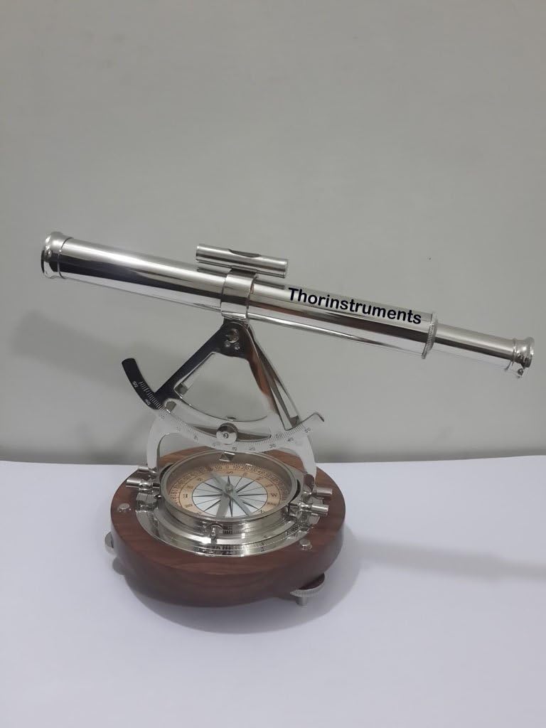 Retro Design Chrome Alidade Telescope & Compass Home Decor Rustic Vintage Home Decor Gifts