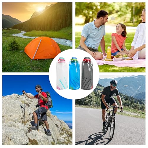 Hautllaif 3 Pack) 700Ml Large Foldable Water Bottle Fully Collapsible Stock Bottle thumb #5