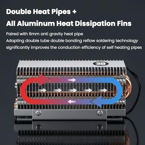 Image of ZORBES M.2 2280 SSD Heatsink with Digital Temperature Display, High Performance Aluminum Fin & Copper Heat Pipe Cooler for PCIe 4.0 /5.0 NVMe SSD, Thermal Cooling Solution, 11x5x8x3.5cm