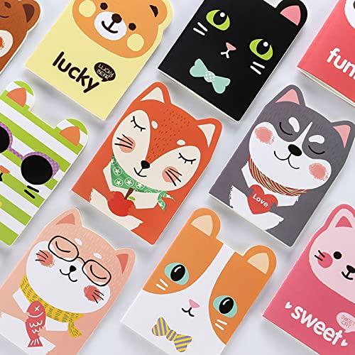 Image of Cute Animal Notebooks, 24 PCS Cartoon Pocket Notepad, Mini Portable Memo Pads, Diary Note Pad with Cartoon Pattern for Kids Drawing Classroom Students Gift School Supplies (Mini Cute Notebook)