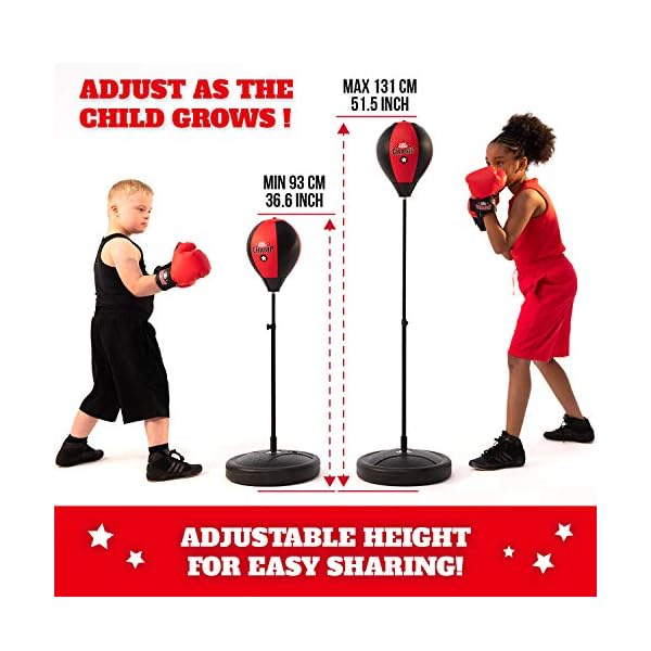 Punching Bag for Kids 3-10 Easy to Assemble +Boxing Gloves +Focus Pads +Toys for 7 Year Old Boys +Boys Toys