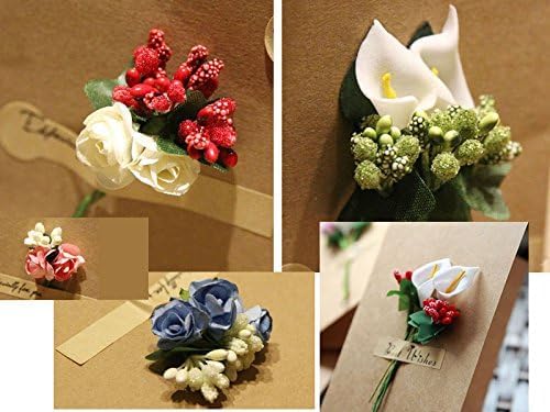 Image of Prokart Premium Pollen Flowers for Hair Accessories, Tiara Making, Jewelry Making and Dress Decoration | 12 Bunch of 2 Pollen Each | (Pack of 24pc) (Red)