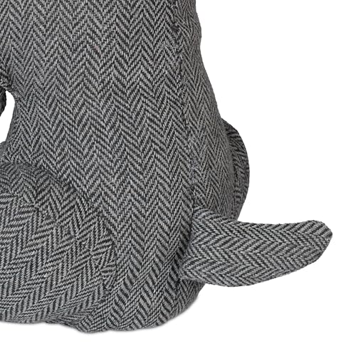Relaxdays Türstopper Hund, dekorativer Türpuffer, für Boden, stehend, gefüllt, innen, 33 cm hoch, Stoff Türsack, grau, 1 Stück