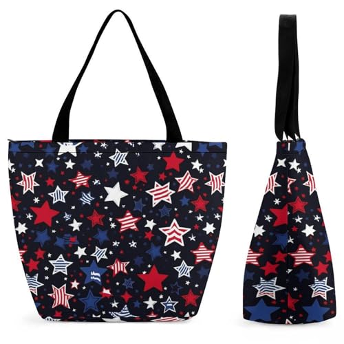 Belgian Malinois Dog American Flag Tote Bag for Women Reusable Shopping Bag Beach Bag for Shopping Gym Travel