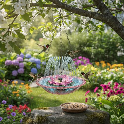 Fontaine alimentée extérieure pour attirer les colibris - 3