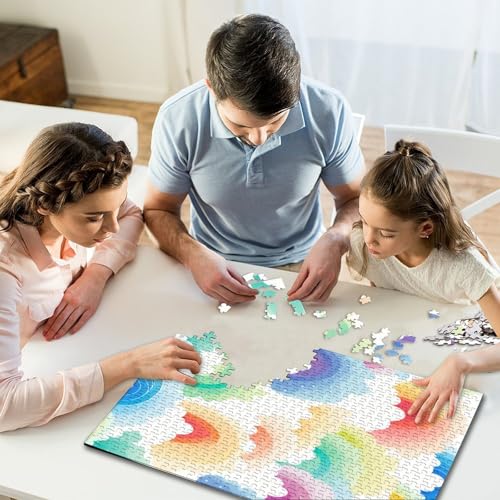 Rompecabezas de arcoíris de 1000 piezas, juego de mesa de 70x50cm que estimula la creatividad 7