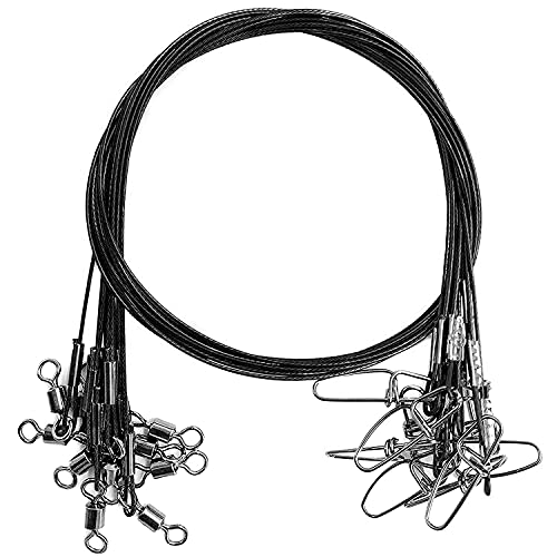 Nicer-S 100LB Heavy Duty Fishing Stainless Steel Wire Leaders with Swivels and Snaps, High-Strength Fishing Line Leaders-20PCS -19