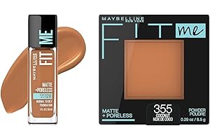 Maybelline Fit Me Matte + Poreless Liquid Foundation Makeup Coconut 355 &...