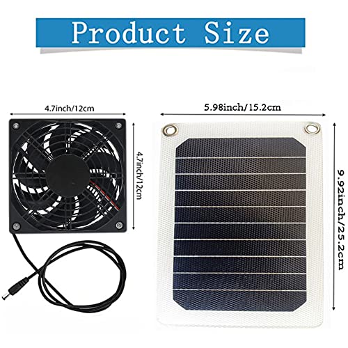 Panel solar de 5W 6V con extractor de doble ventilador impermeable 7