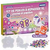 🌟 TOUT-EN-UN DANS UN KIT CRÉATIF : Inclus : 2 grandes plaques XL et des perles à repasser de 10 mm dans 6 couleurs – avec de superbes modèles. Idéal pour développer la motricité fine des enfants dès 3 ans