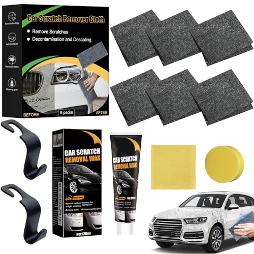 Nano Sparkle Tuch Auto Kratzer Original, Nanosparkle Tuch, Nano Sparkle Tu-ch Original Kaufen, Mikrofaser Poliertuch für Auto, Motorrad, Glas, Schnelle Reparatur (1 Box+1 Pcs Kratzcreme)