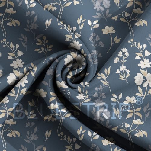 Image of Blue Strip 220TC Glace Cotton Elastic Fitted Bedsheets Single Bed with 1 Pillow Cover | Single Bed with All Around Elastic, Size 42 inch x 75 inch Inches