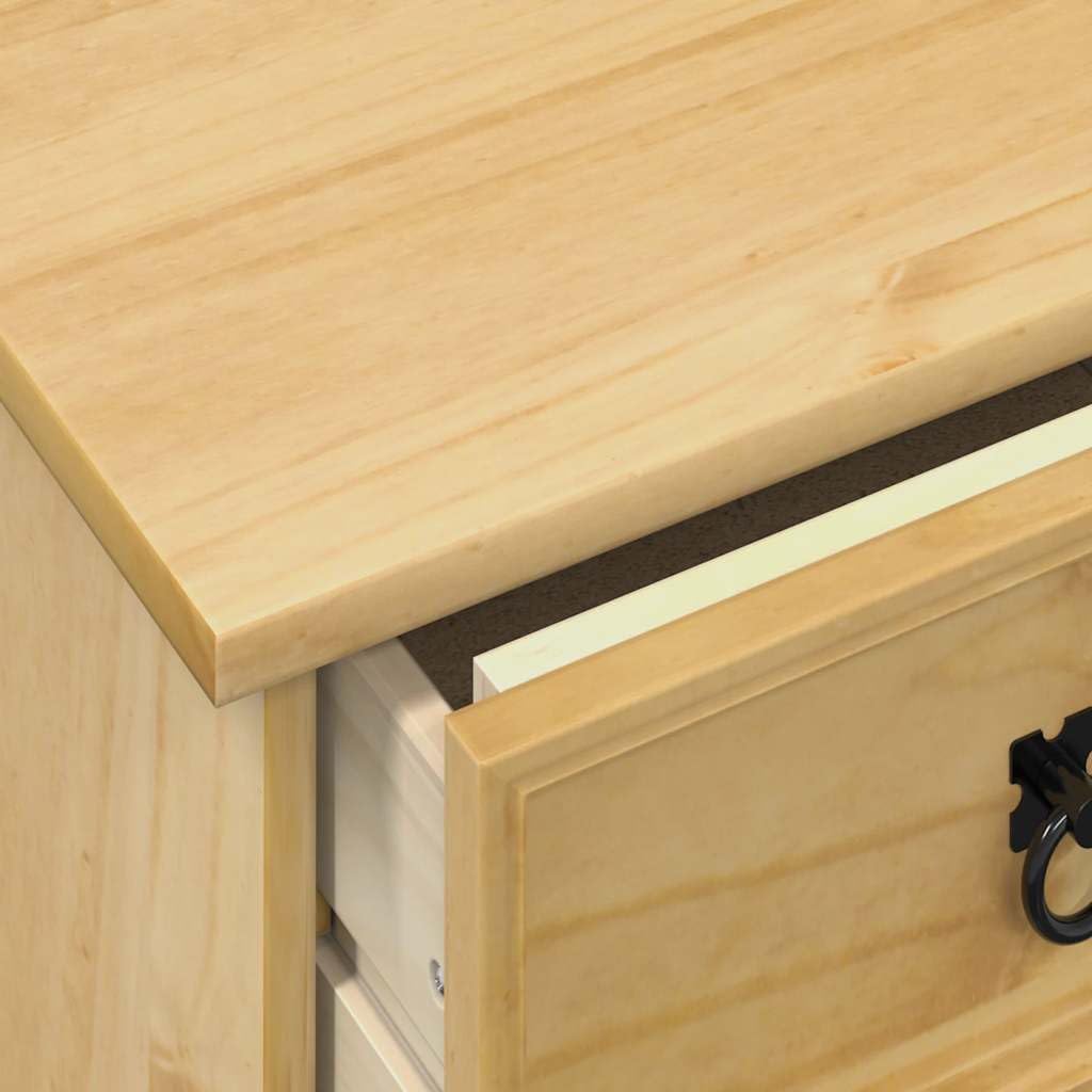 Toeletta Corona 104x47x75 cm in Legno Massello di Pino | Elegante tavolo da trucco per la camera da letto con quattro cassetti spaziosi e resistenti maniglie in metallo.