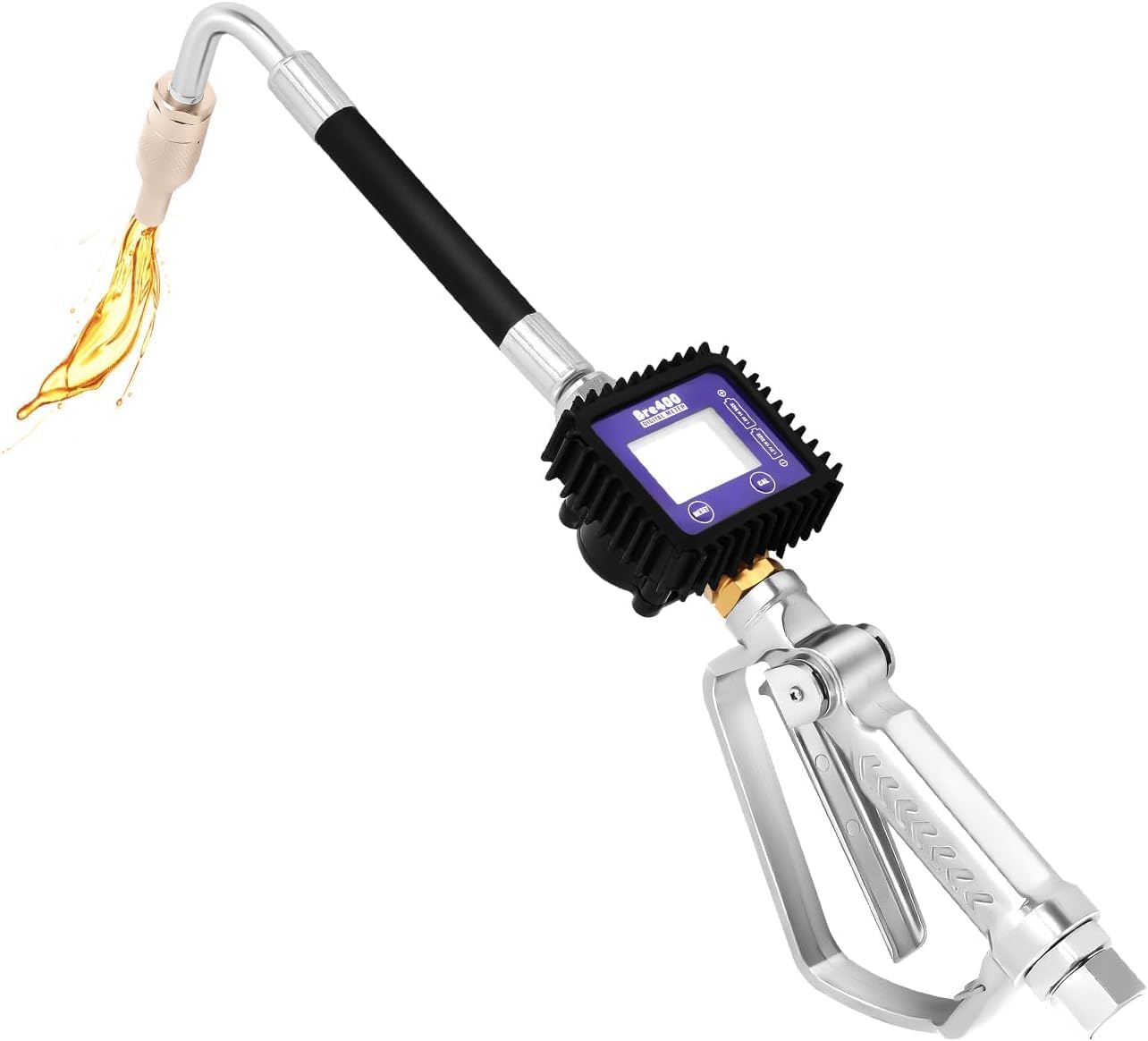 Air Operated Oil Control Valve Digital Meter Pneumatic Fuel Dispensing Nozzle Heavy Duty Oil Transfer Gun Controller, Work Pressure 45BAR