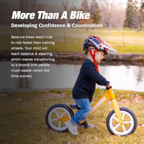 Image of Strider 12 Comp Bike- No Pedal Balance Bicycle for Kids 1 to 3 Years -Easy Assembly, Tool-Free Adjustments