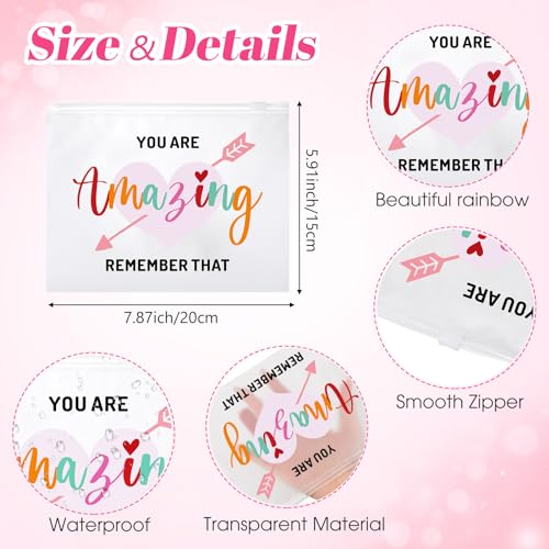 Reginary 50 Pcs Inspirational Cosmetic Bags