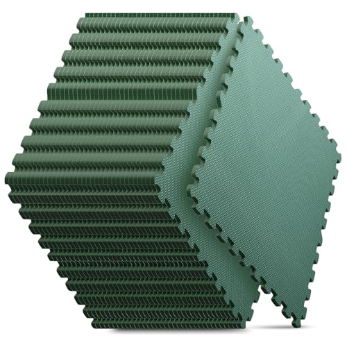 Image of 36 Pack Home Gym Mat, Puzzle Exercise Mat, EVA Interlocking Foam Floor Tiles for Home Workout Equipment and Kids' Play Areas -, 24 in x 24 in x in, Green 36 Tiles