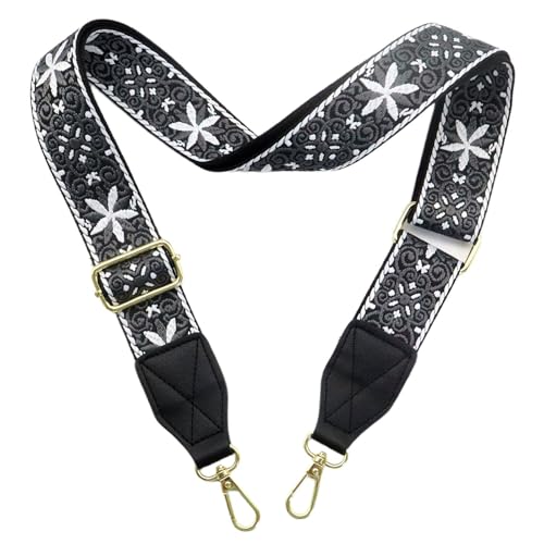 Image of Purse Strap,1.5 inch Leather End Shoulder Strap Adjustable Replacement,Retro Multi-Pattern Crossbody Bag Straps