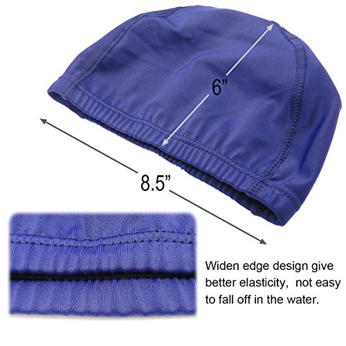 Quality Yes 2Pcs Dark Blue Color Superior Cloth Fabric Bathing Cap Swimming Cap #TOP1