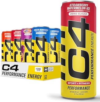 C4 Energy Drinks Variety Pack, Sugar Free Pre Workout Performance Drink With No Artificial Colors or Dyes, Zero Calorie, Coffee Substitute or Alternative, 4 Flavor Variety 12 Pack