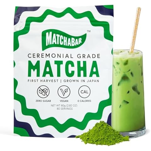 Matchabar Matcha Powder (80g) - Ceremonial Grade Authentic Japanese Matcha Green Tea Powder - Matcha Green Tea Powder Harvested in Japan - Matcha Tea Powder Latte - Zero Sugar, Vegan & 0 Calories Cover