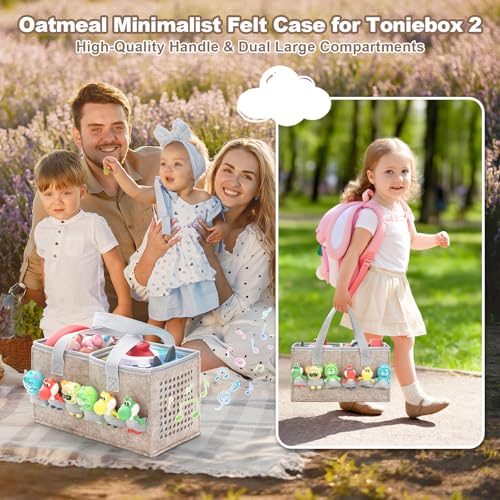 Carrying Storage Case for Toniebox 2/1Gen + Figurines, Soft Felt Travel Bag by Seracle - Used condition - Image 7