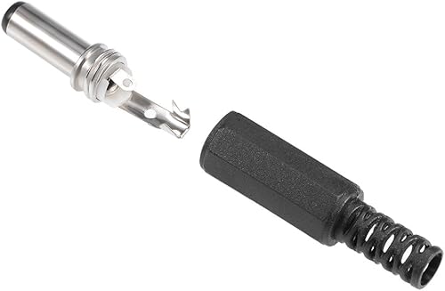 Miniatura 2 de uxcell 5 unids DC macho conector 0.217 in x 0.098 in x 0.551 in cable de alimentación Jack adaptador negro