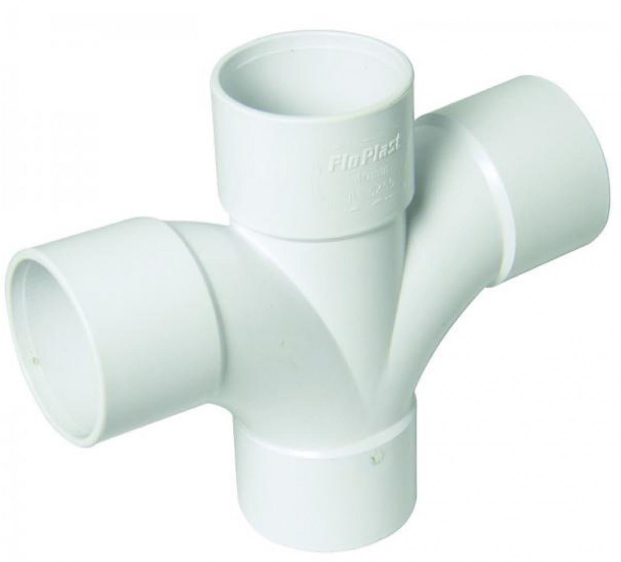 Floplast Abs Solvent Weld 92.5 Degree Cross Tee 40Mm White - Grey