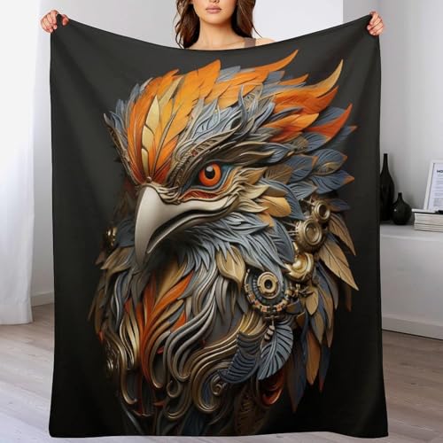Manta de forro polar Águila de felpa para sofá y cama, cuatro estaciones, 180 x 200 cm 2