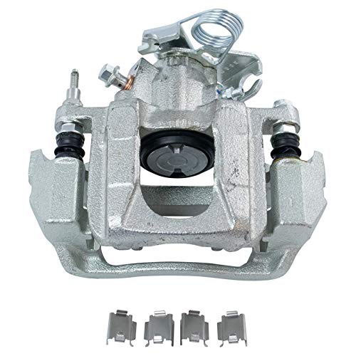 Image of TRQ Rear Brake Pad and Rotor Set Ceramic Solid Rotors Calipers